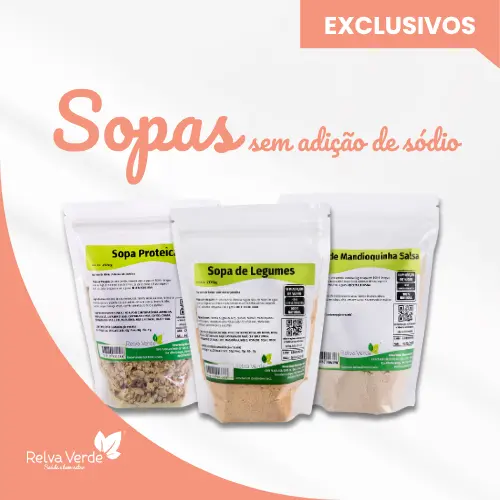 Sopas sem adição de sódio